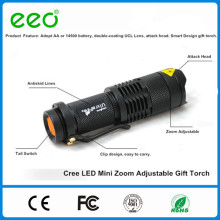 3W 3 Modes LED Torch Q5 LED Flashlight réglable tactique tactile Zoom Flash Light Lamp Super Mini